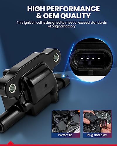 Image of KAX 8 Ignition Coils for Chevy Silverado 1500 Tahoe 5.3L V8 | Fits Silverado /Sierra 1500 /2500 /3500 /2500 HD /3500 HD, Express /Savana 2500 /3500 /4500, Tahoe, Yukon, Suburban, Escalade UF413