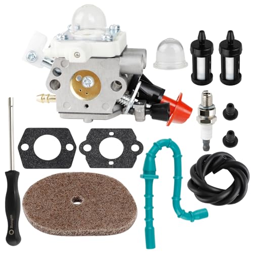 SIMPERAC FS 56RC Carburetor for Stihl FS70R FS40C FS50C FS56 KM56RC FS56RC Weed Eater Parts FS56C FS56R FS70RC FS70C FC56 HL56K C1M-S267A Plastic Throttle Cable Carburetor FS56RC Tune up Kit