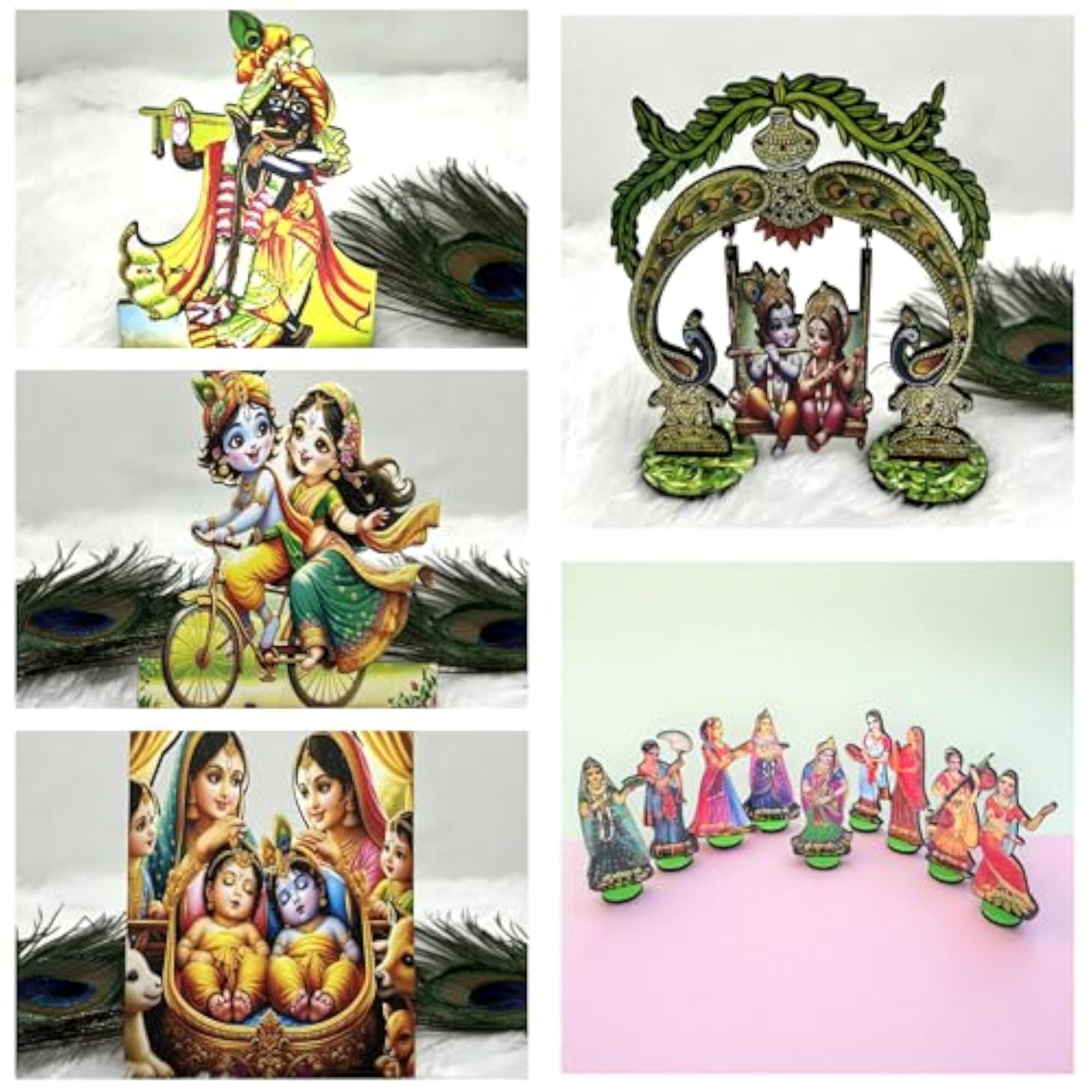 Set of 5 Decorative Pieces for Home Temple