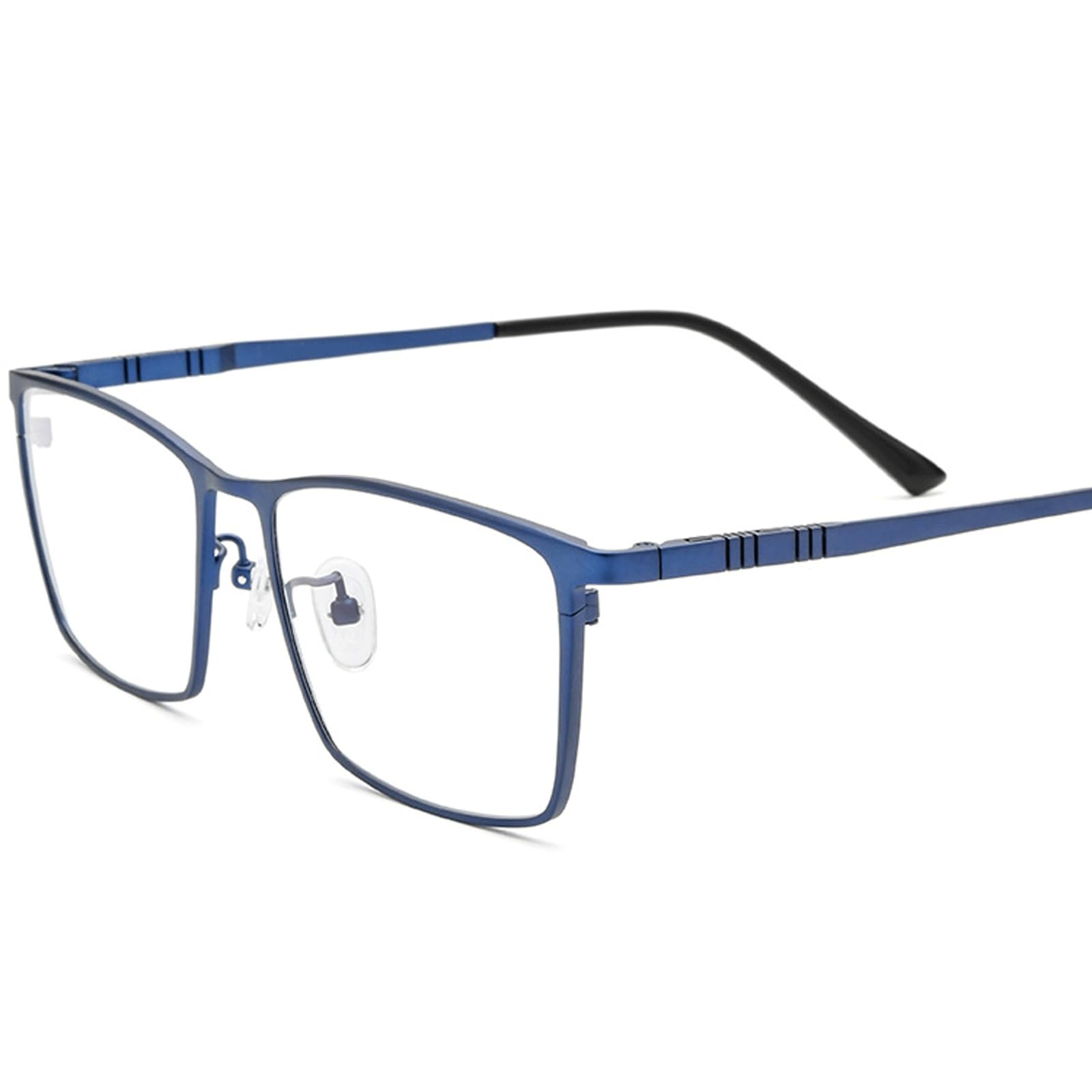 KLJUddGY Square Eyewear Frames Pure Titanium Spectacles for Computer Ultralight Non Prescription Eyeglasses with Silicone Nose Pad(Blu)