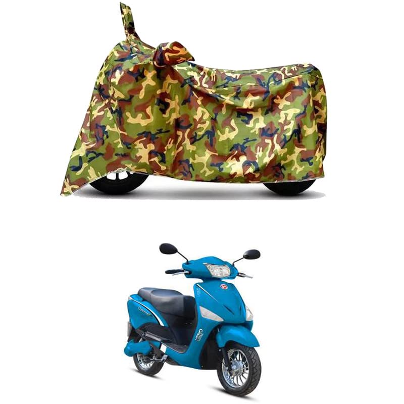 Image of Waterproof 100% PVC Coated Full Bike Scooty Two Wheeler Body Cover Compatible for Ampere Magnus EX /UV-Rays /Heat Protection /Birds Dropping /Scratchproof /Dust Proof [6X6 Jungle Print]