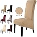 Housse de Chaise 4 Pièces Salle à Manger Jacquard Extensible XL Amovible Lavable Couverture de Chaise Universelle Protection de Chaise pour Mariage,Cuisine, Banquet-Grande (Camel, 4Pièces)-M