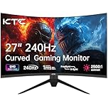 KTC 27 Inch 240Hz Curved Gaming Monitor, 1000R VA, QHD 2K (2560x1440p), 2500:1 Contrast, Adaptive Sync, 1 x DP 1.2 (240hz) / 2 x HDMI 2.0 (144hz) / Earphone, VESA, Tiltable, Computer Monitor for Gamer