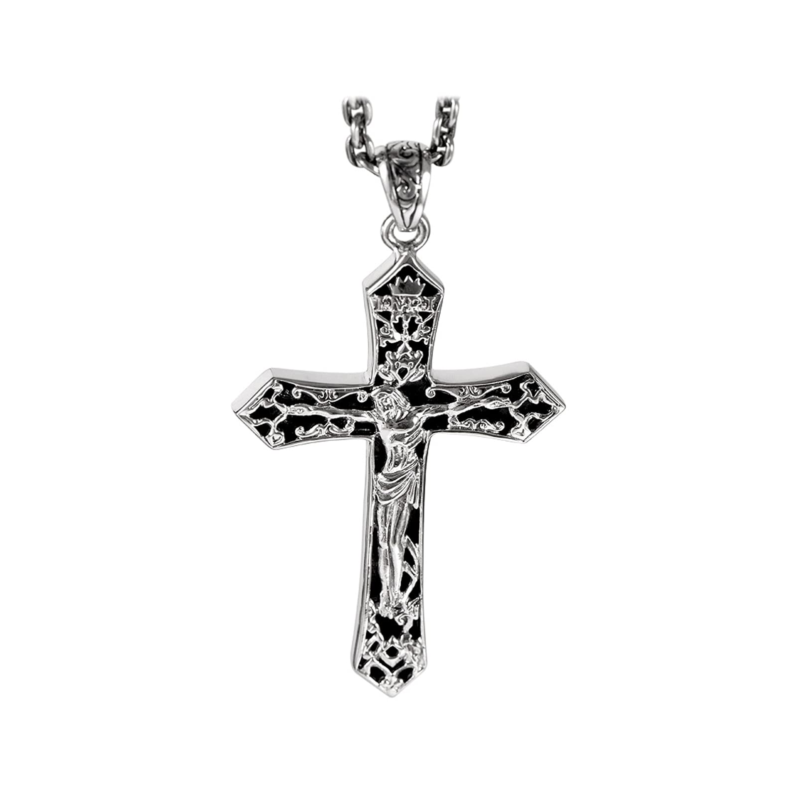 Pendentif Croix Creuse Argent s925 anti-allergie collier vintage pour peau sensible
