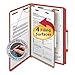 Smead Pressboard Classification File Folder with SafeSHIELD Fasteners, 1 Divider, 2" Expansion, Legal Size, Bright Red, 10 per Box (18731)