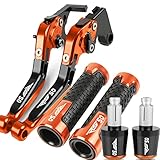 Pièces Pour Aprilia RS50 RS 50 1999 2000 2001 2002 2003 2004 2005 Moto Leviers D'embrayage De Frein Guidon Poignées Réglable Pliant Extensible CNC Accessoires Avec (Orange)