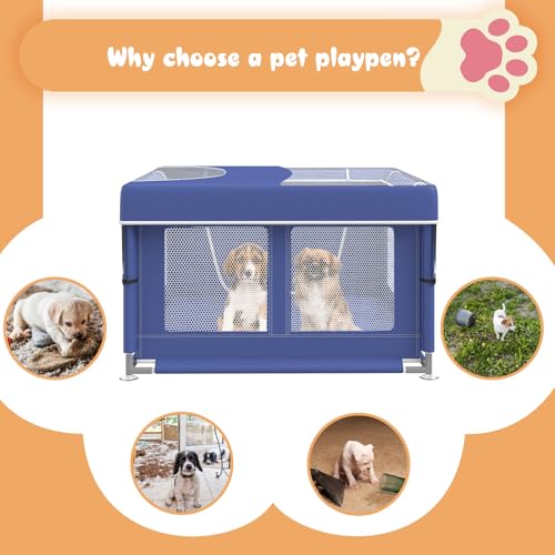 Besuhot Dog Playpen 42 × 42 Inch, Puppy Playpen With Gate For Puppies thumb #7