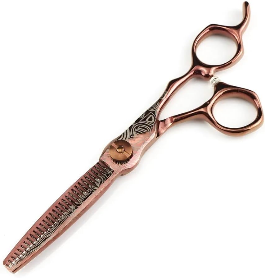 Hair Cutting Shears, 6 Inch Professional JP440C Bronze Damascus Hair Scissors Haircut Thinning Barber Hair Cutting Shears