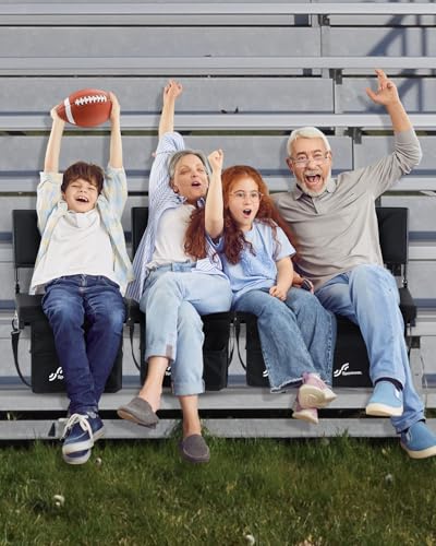 Stadium Seats with Backs, Sportneer Adjustable Height & Backrest Stadium Seat with Reclining Positions & Padded Cushion, Portable Folding Bleacher Seats with Backs for Sports Events Outdoor Camping - Image 3