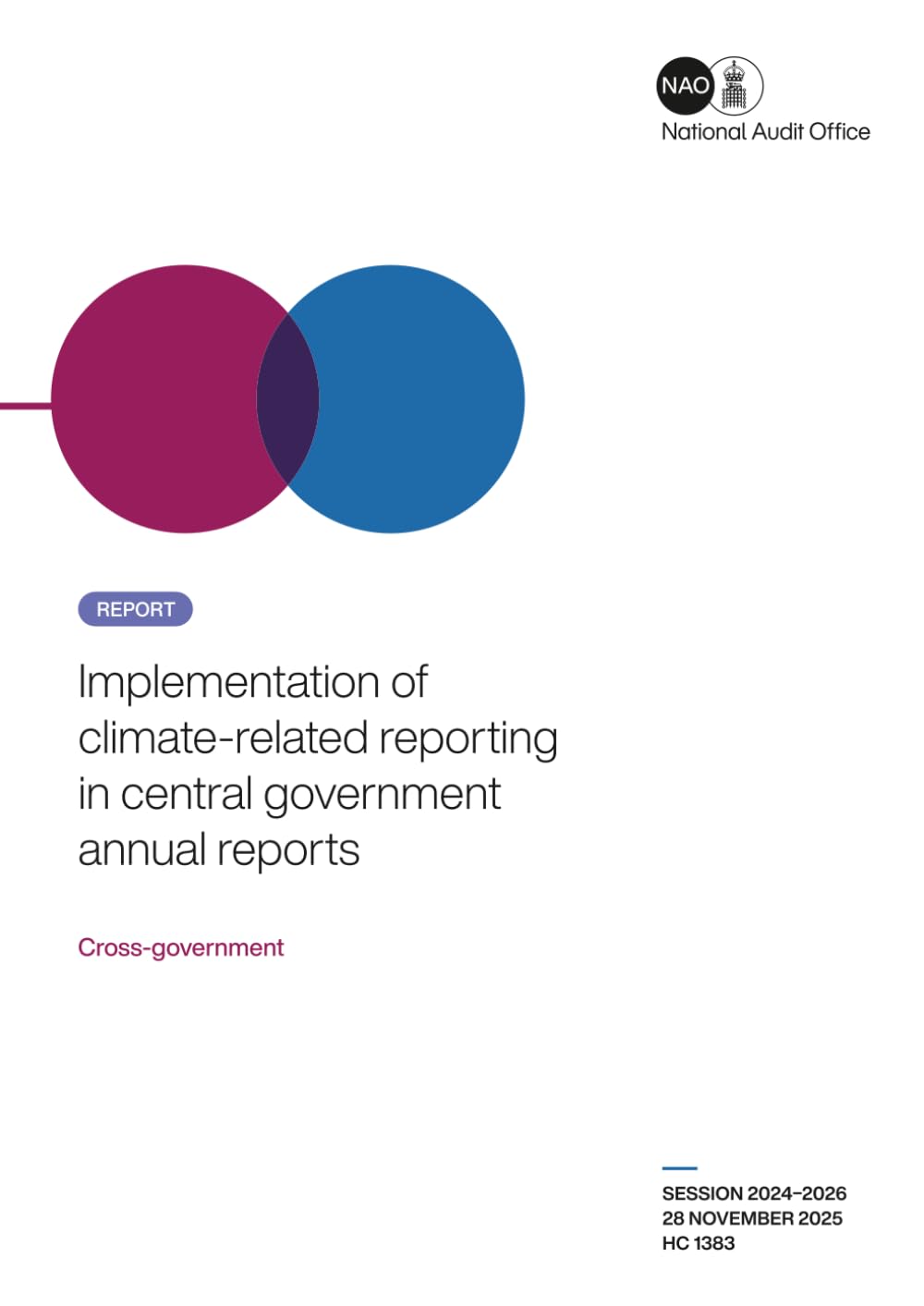 Implementation of climate-related reporting in central government annual reports