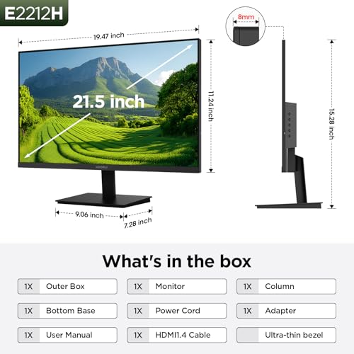 Image of KOORUI New 22 Inch Computer Monitor FHD 1080P 120Hz PC Gaming Screen VA Panel Ultra-Slim Display 4000:1 Contrast Ratio with Adpitive Sync (HDMI /VGA /VESA Compatible 100x100mm /Audio Out), Tilt, Black