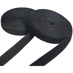 Persianas Cosidas SCLLNDA Cinta de Gancho y Bucle 20mm x 10m Belcro Adhesivo Fuerte Negro Hook y Loop Bandas Velcro Adhesivo Doble Cara Negro para Coser Coudre Belcro para Tejidos y Ropa Proyectos de Bricolaje,Negro