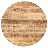 Stärke: 25 - 27 mm Tidyard Tischplatte Massivholzplatte Holzplatte Ersatztischplatte Holz Platte für Esstisch Esszimmertisch Rund Mangoholz Massiv 25-27 mm 50 cm