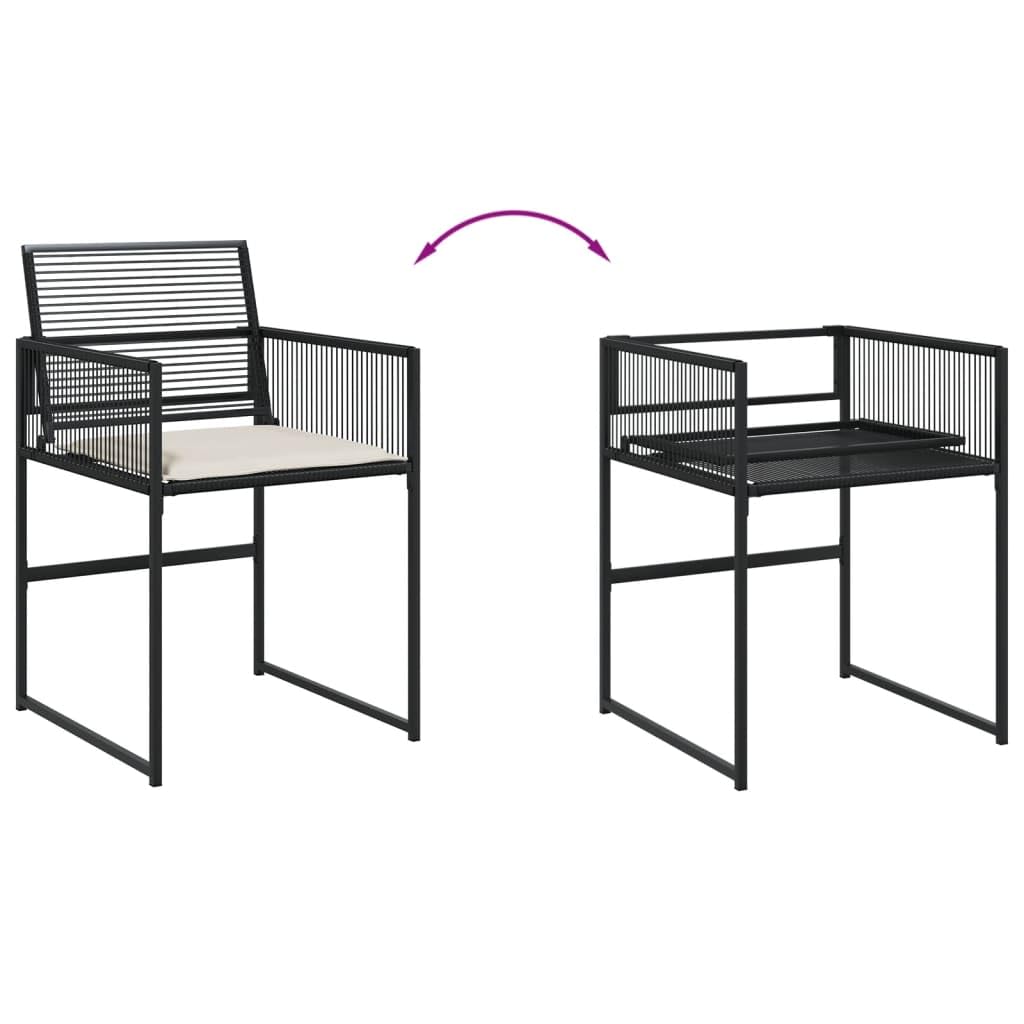 vidaXL Set da Pranzo da Giardino 17 pz con Cuscini Nero in Polyrattan, Set da Pranzo, Set per Esterni, Set mobili da Esterno, Set da Giardino