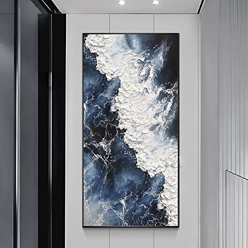 Texture de paysage marin 3D simple et moderne sur toile de lin