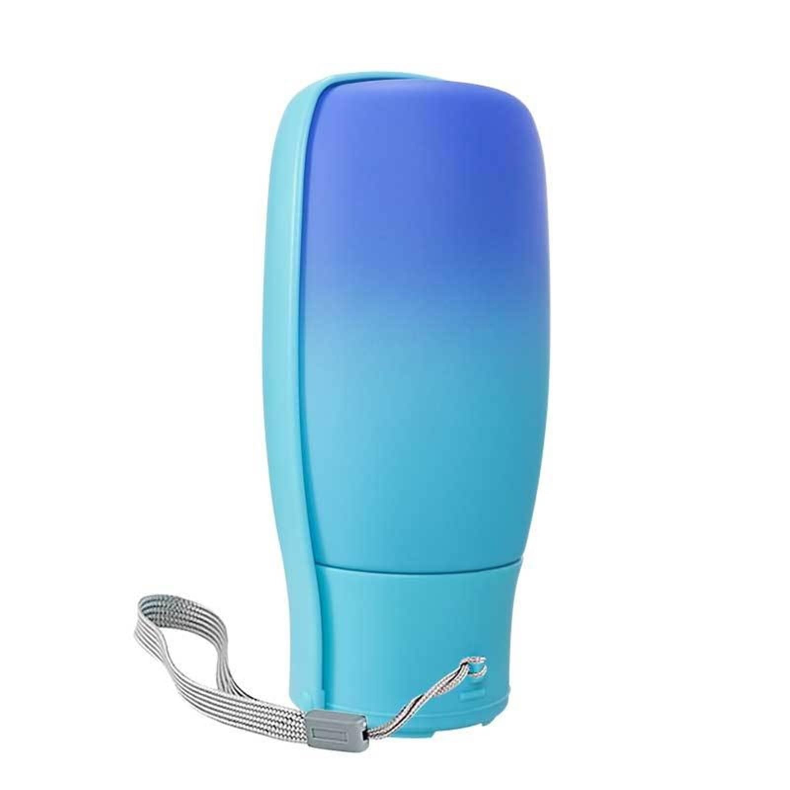 Dispensador de Agua para Perros Plegable 550ml/300ml Antifugas Sin BPA Material Alimentario para Exterior Senderismo Viaje(Blue+Blue,Large)