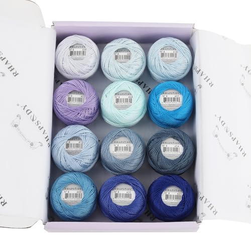 Rhapsody hilo perlé algodón tamaño 8 set azul cósmico miniatura 3