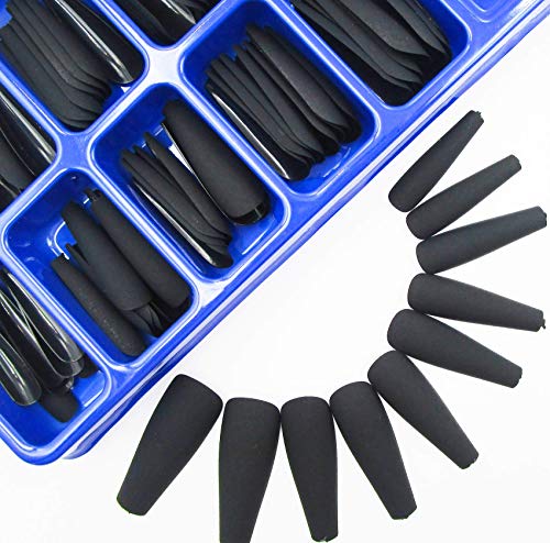 Loveourhome 100Pc Long Coffin Press On Nails Coffin Shaped Ballerina Matte False Fake Nails Artifical Acrylic Nail Tips Fingernails Extension Decor For Women Girls (Black) #TOP5