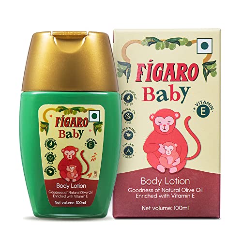 Image of Figaro Baby Lotion | 100 ml | Natural Olive Oil | Enriched with Vitamin E | Moisturizer with Natural Formula | Paraben Free | Dermatologically Tested | Quick Absorption