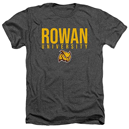 Rowan University Official Stacked Unisex Adult Heather T Shirt,Charcoal Heather, Medium
