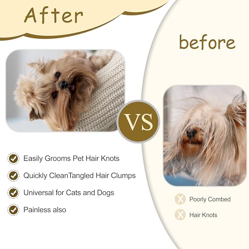 Image of 2-in-1 Pet Hair Removal Massaging Shell Comb, Soft Deshedding Brush for Cats & Dogs, Gentle Grooming Tool for Mats & Tangles (White)