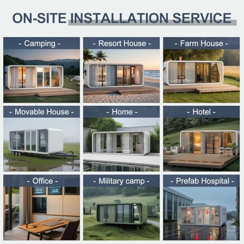 Luxury modern prefab cabin - 19ft mobile capsule with bedroom, kitchen and bathroom, storm resistant prefab cabin -15 typhoon and 10 earthquake proof mobile cabin for travel and outdoor living - Image 7