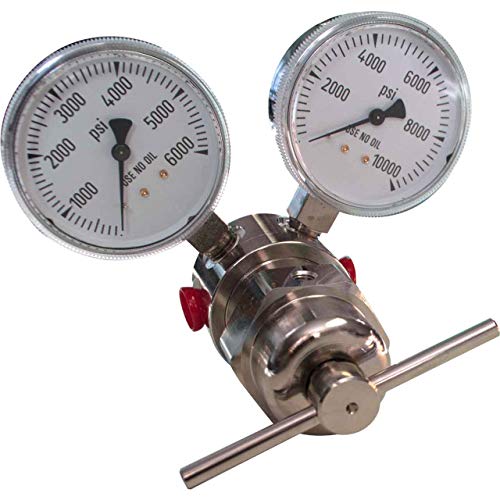 Miller Smith 827-00-00 Silverline High Pressure Analytical Brass Single Stage Regulators, 6000 PSI