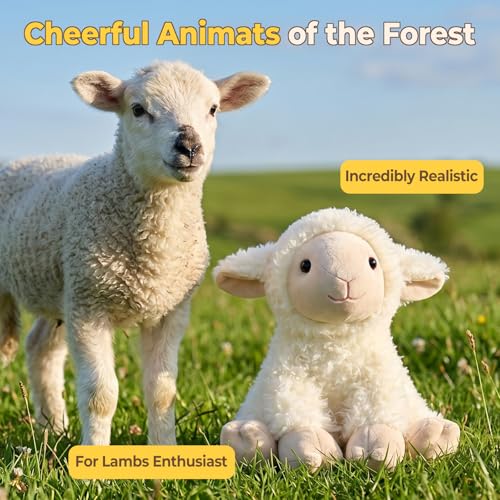 Image of Ditucu Lamb Stuffed Animal 8 inch Cute Realistic Sheep Plush Toys Ultra Soft Plushies Gifts for Kids