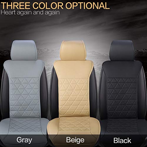 kingphenix Car Seat Cover - 1 Piece - Luxury Leather Car Seat Covers Front Seats Only - Universal Non-Slip Auto Seat Cover for 95% of Car Seats - Black