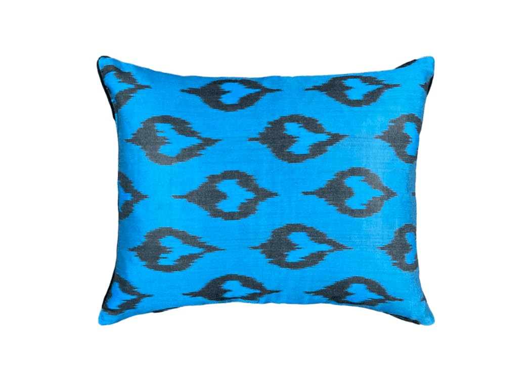 Coussin Soie Ikat 40x50 d'exception pour lit luxueux