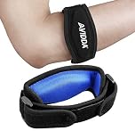 AVIDDA Tennis Elbow Support Strap, Adjustable Elbow Brace with Compression Pad for Tennis Elbow, Golfers Elbow, Pain Relief, Men, Women Blue 1 Pack