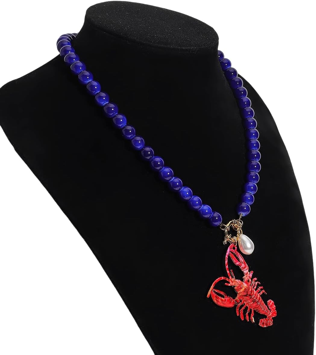 Lobster Crab Pendant Necklace for Women, Boho Summer Beach Beaded Necklaces Jewelry Gift for Everyday Wear Vacation - Image 8