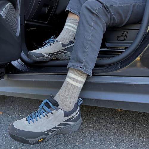 Image of 92% Merino Wool Socks Rib-Knit Home Natural, Made in Mongolia
