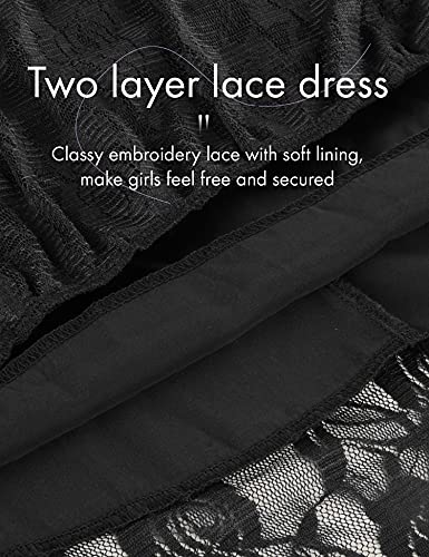 Girls Lace Dress Flower Girl Dress Long Sleeve Midi Floral Dress for Birthday Party Wedding Casual3