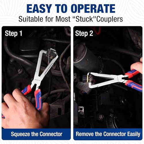 Image of WORKPRO Electrical Disconnect Pliers, 8 Inch Automotive Electrical Connector Pliers with Ergonomic Handle, Fixion Tools Pliers, Automotive Plug Removal Tool for Car Fuel Pump, Spark Plug