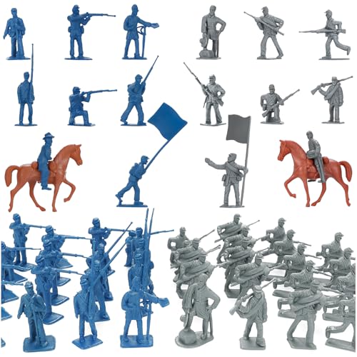 HAPTIME Civil War Army Men Set (42 pcs ) , American Civil War Toys, Plastic Army Men Action Figures,...