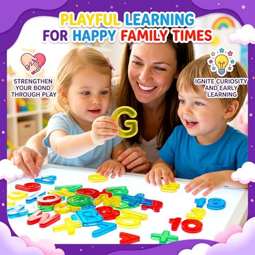 Image of Bbiamsleep 67 Pcs Plastic Practice Set Transparent Letters and Numbers | Colorful Plastic Letters Numbers Include Uppercase Lowercase Numbers Light Table Manipulatives for Counting Spelling Training