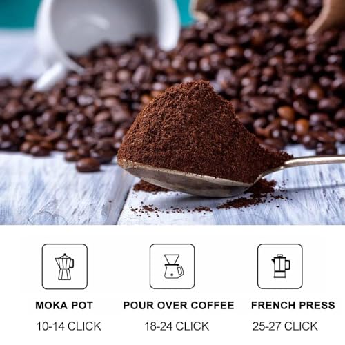 Image of (𝟏𝟓 𝐘𝐄𝐀𝐑𝐒 𝐖𝐀𝐑𝐑𝐀𝐍𝐓𝐘) Conical Burr Hand Coffee Grinder with Internal Adjustable Grind Settings, Double Bearing Positioning for Fresh Coffee, Espresso, Pour Over & French Press