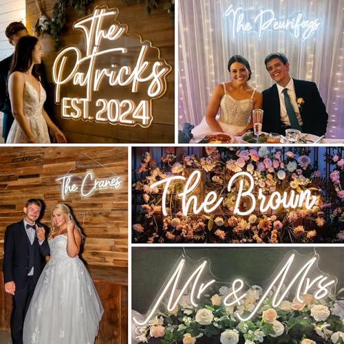 Image of SIGNCLUBS Custom LED Neon Signs with Dimmer, Waterproof Personalized Name Logo Text Light Up Sign, 10 inch-45 inch Customizable Acrylic Wall Decor Light for Indoor Outdoor Wedding Birthday Bar Bedroom Party Gifts