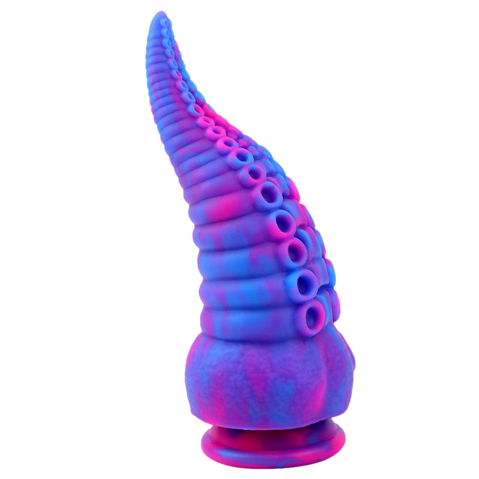 8" Realistic Tentacle Monster Dildo Dong Silicone Dragon Thick Large Dildo G-spot Stimulating Big Ribbed Huge Thick Anal Fantasy Alien Suction Cup Dong Anal Adult Sex Toy (Blue & Pink) - Blue & Pink