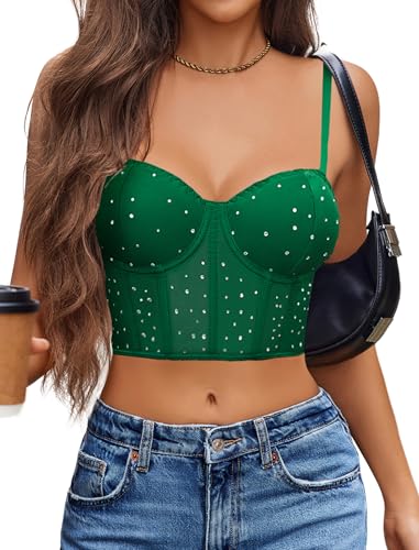 Image of Avidlove Corset Tops for Women Push Up Bustier lingerie Mesh Sexy Going Out Party Club Top