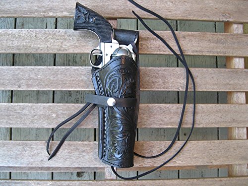Western Express – Right – for 6” Black Tooled Leather Gun Holster (.22 .38 Caliber)