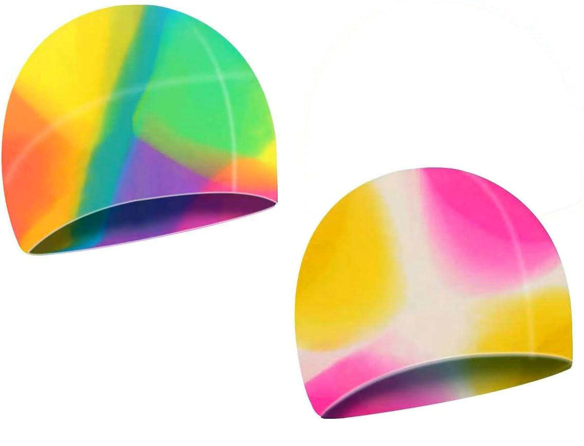 Kids Swimming Cap [6 to 16 Years] Flexible Silicon Rainbow Colored (Assorted Colored) for Swim & Water Sports Cap (2) (B0B37C2DB2) Amazon Price History, Amazon Price Tracker