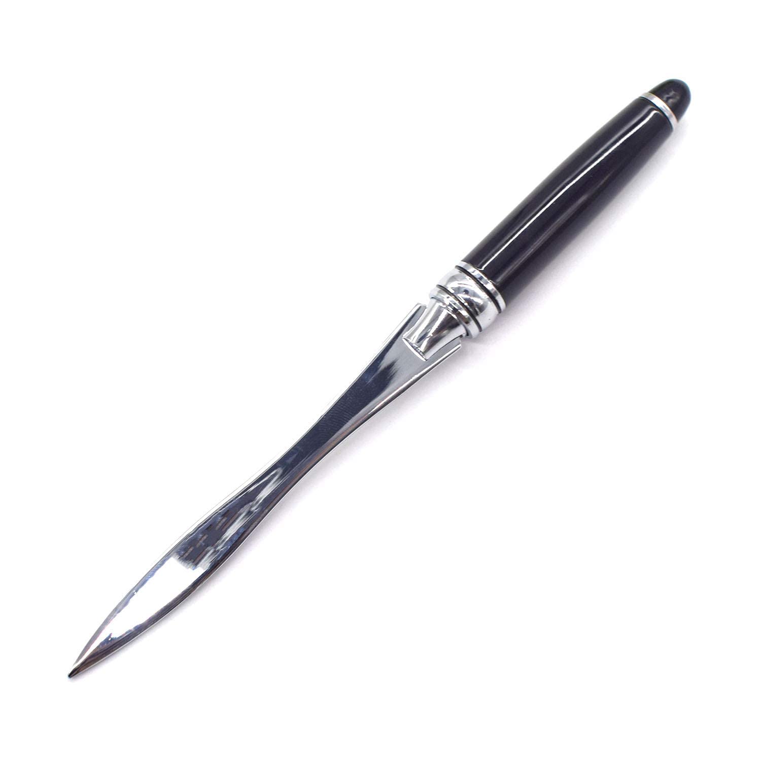 ZYWQ Metal Letter Opener Envelope Slitter Paper Knife for Women Men Home Office (Black)