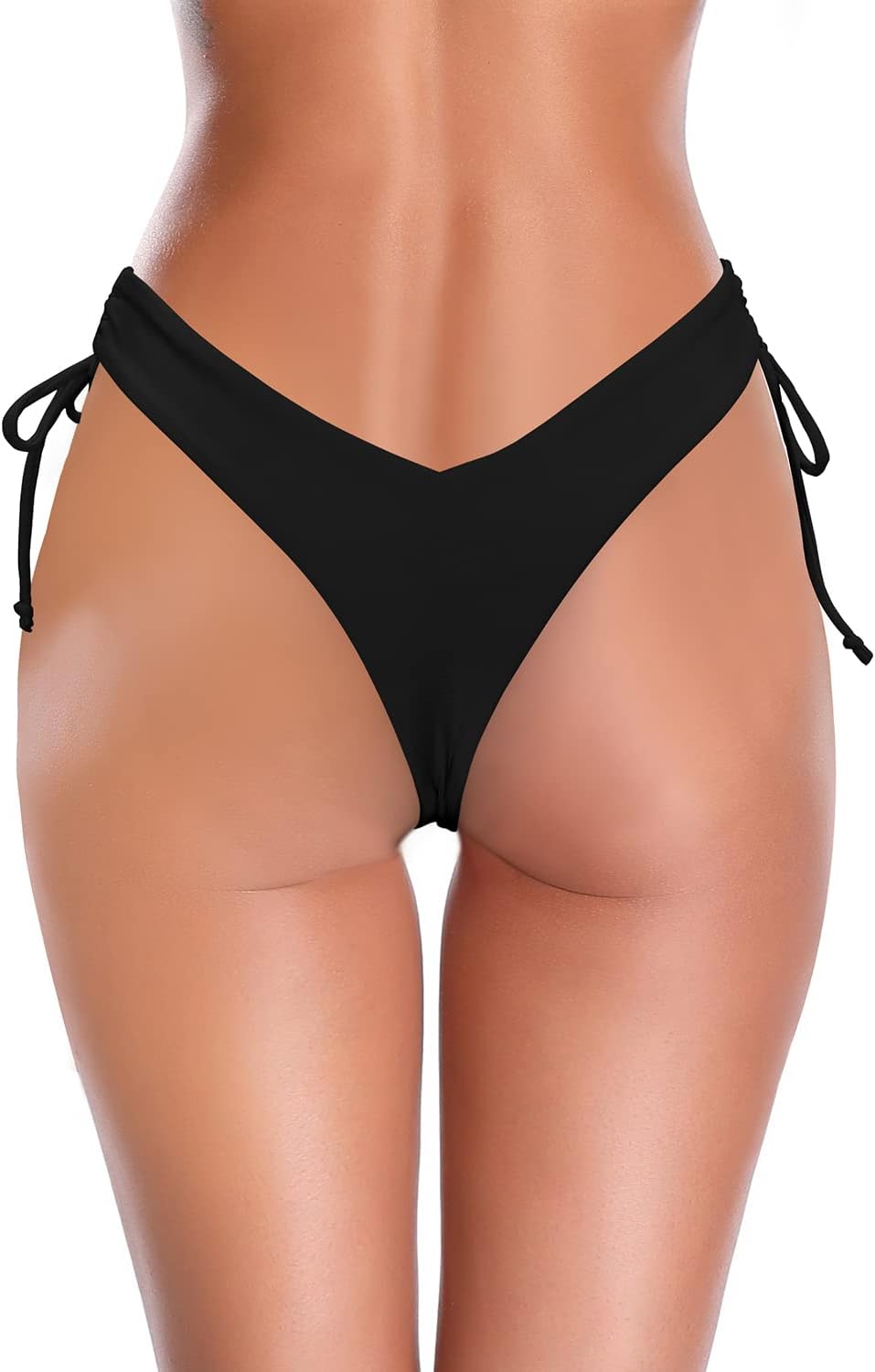 SHEKINI Women's Bikini Bottom V Cheeky High Cut Thong Tie Side Swimsuit Bottom Brazilian Swim Bottom - Image 2