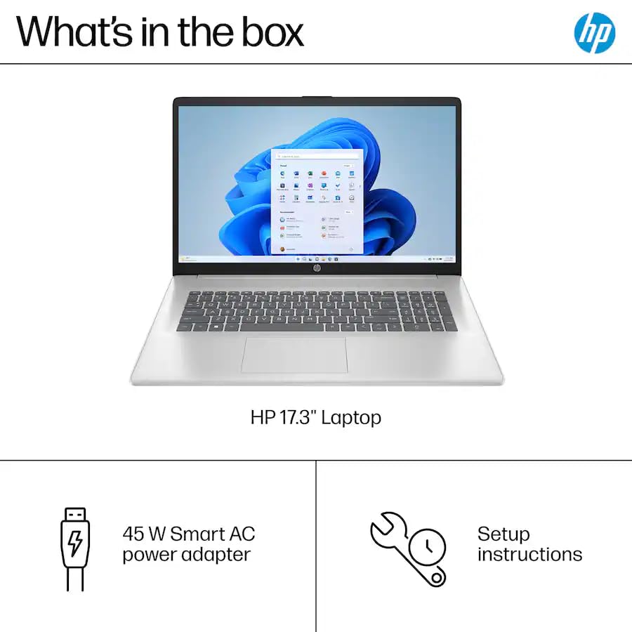 Image of HP 17.3 inch FHD Laptop Computer, AMD Ryzen 5 7430U,32GB DDR4 RAM, 1TB SSD