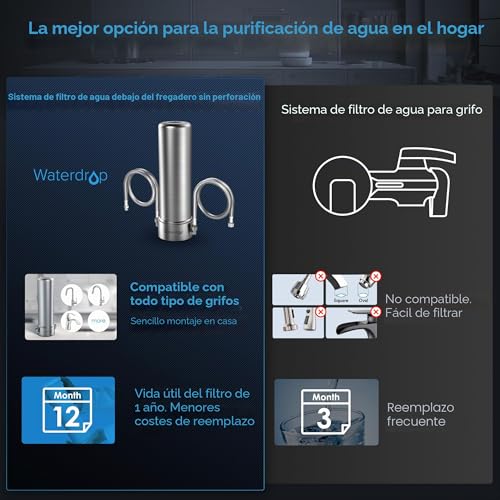 Miniatura 7 de Waterdrop As13 Sistema De Filtro De Agua Para Debajo, 30.000 Litros Purificador De Agua De Acero Inoxidable De 5 1 Grado, Certificado Nsf Ansi 42, Reduce Plomo, Cloro, Sabores Y Olores