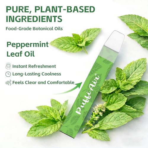 Image of PUFFIAIR Mint Herbal Air Inhaler | with Natural Mint Infusion for Instant Refreshment,Craving & Stress Relief, Nicotine-Free Non-Electric Smokeless Inhalers ，Usable Anywhere - 2 Pcs (2)