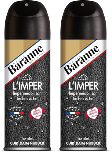Baranne - Impermeabilisant Taches et Pluie Tout Cuirs Véritables - Imperméabilisant Chaussure - Préserve la Souplesse des Matières - Pulvérisateur - 200ml...