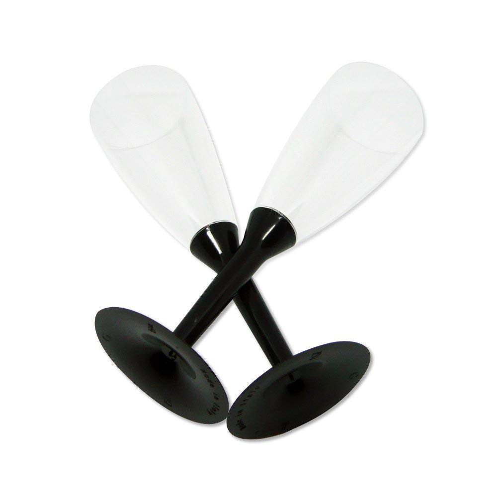 PZ 50 CALICI FLUTE + PZ 50 BASE NERA PER CHAMPAGNE E SPUMANTE